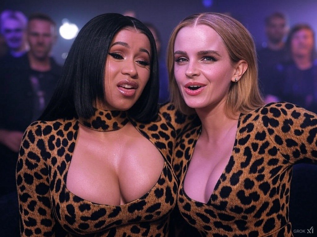 5diHNjKI Emma Watson and Cardi playing with sausages 39.jpg